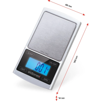 Přesná setinová váha Eldonex EKS-4040-SL, 100 g, nerez