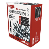 EMOS Základní sada pro spojovací řetězy Standard, 10 m, venkovní, studená bílá, časovač