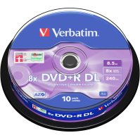 Verbatim DVD+R DL 8,5 GB 8x, spindle 10 ks