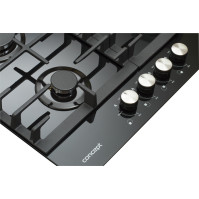 Plynová varná deska Concept PDV7060 BLACK, 4 plotny, 59 cm, černá