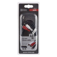 EMOS Kabel JACK 3,5 mm stereo, vidlice - 2x CINCH vidlice 3 m
