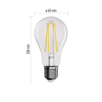 LED žárovka Filament A60 / E27 / 5,9 W (60 W) / 806 lm / neutrální bílá