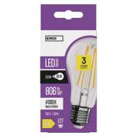 LED žárovka Filament A60 / E27 / 5,9 W (60 W) / 806 lm / neutrální bílá