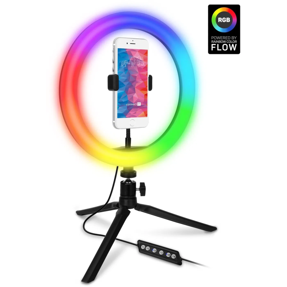 Kruhové RGB LED světlo Connect IT CLI-2020-SM (Selfie10RGB)