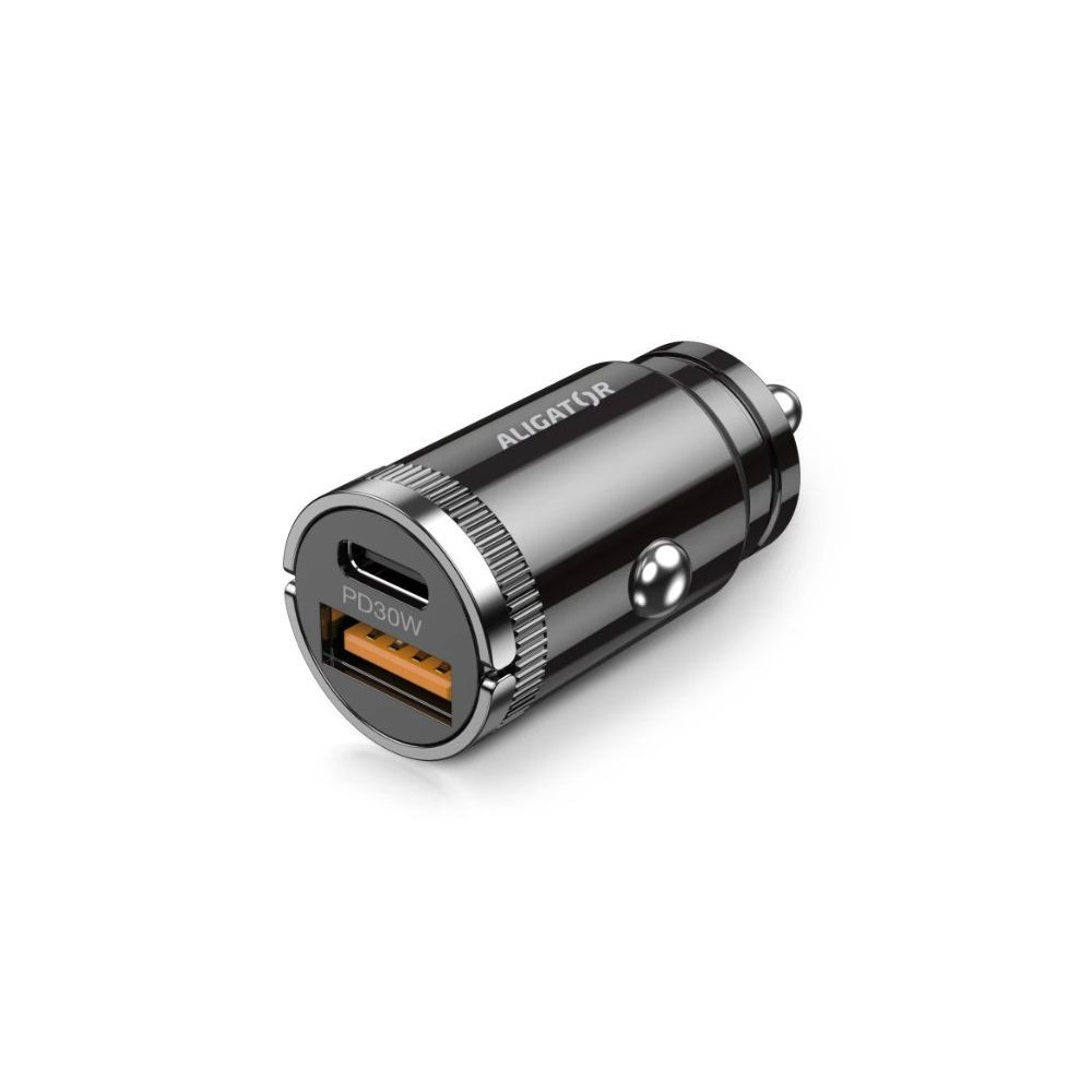 Chytrá mini nabíječka do auta ALIGATOR Power Delivery 30W, USB-C + USB-A (CHPD0006)